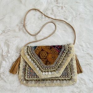 Handmade bohemian clutch/shoulder bag